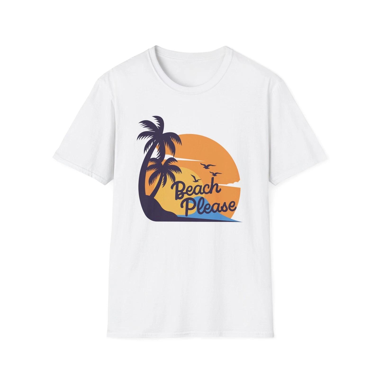 Beach Please Unisex Softstyle T-Shirt, Casual Summer Tee, Vacation S