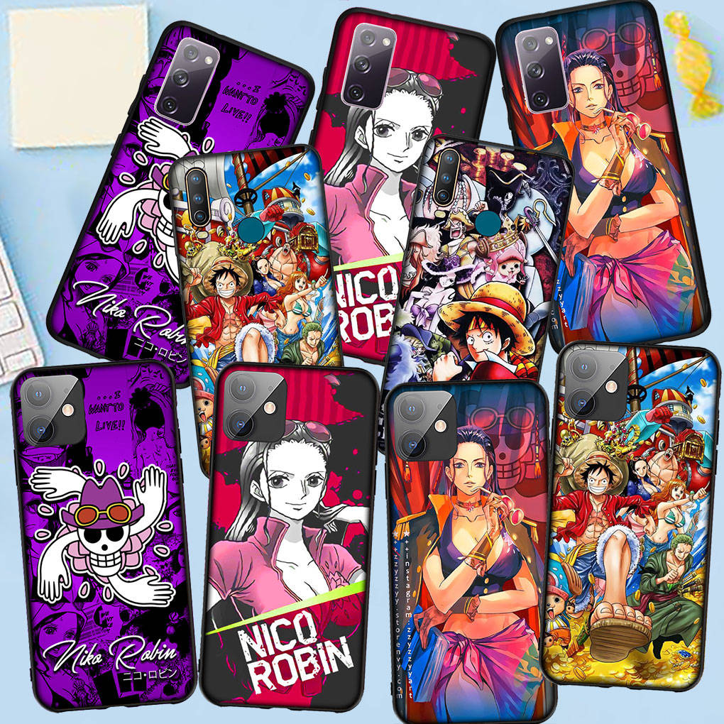 Handyhülle für Samsung Galaxy S25 S24 S23 iPhone 16 15 Xiaomi Redmi Note 14 13 12 16E 11 Pro Max XR OPPO Moto Huawei Luffy One Piece Nico Robin Hülle