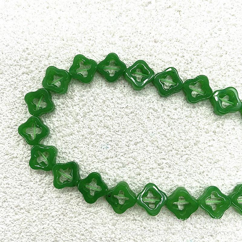 12mm Natural Stone Agate Four-Leaf Clover Beads for DIY Jewelry Making