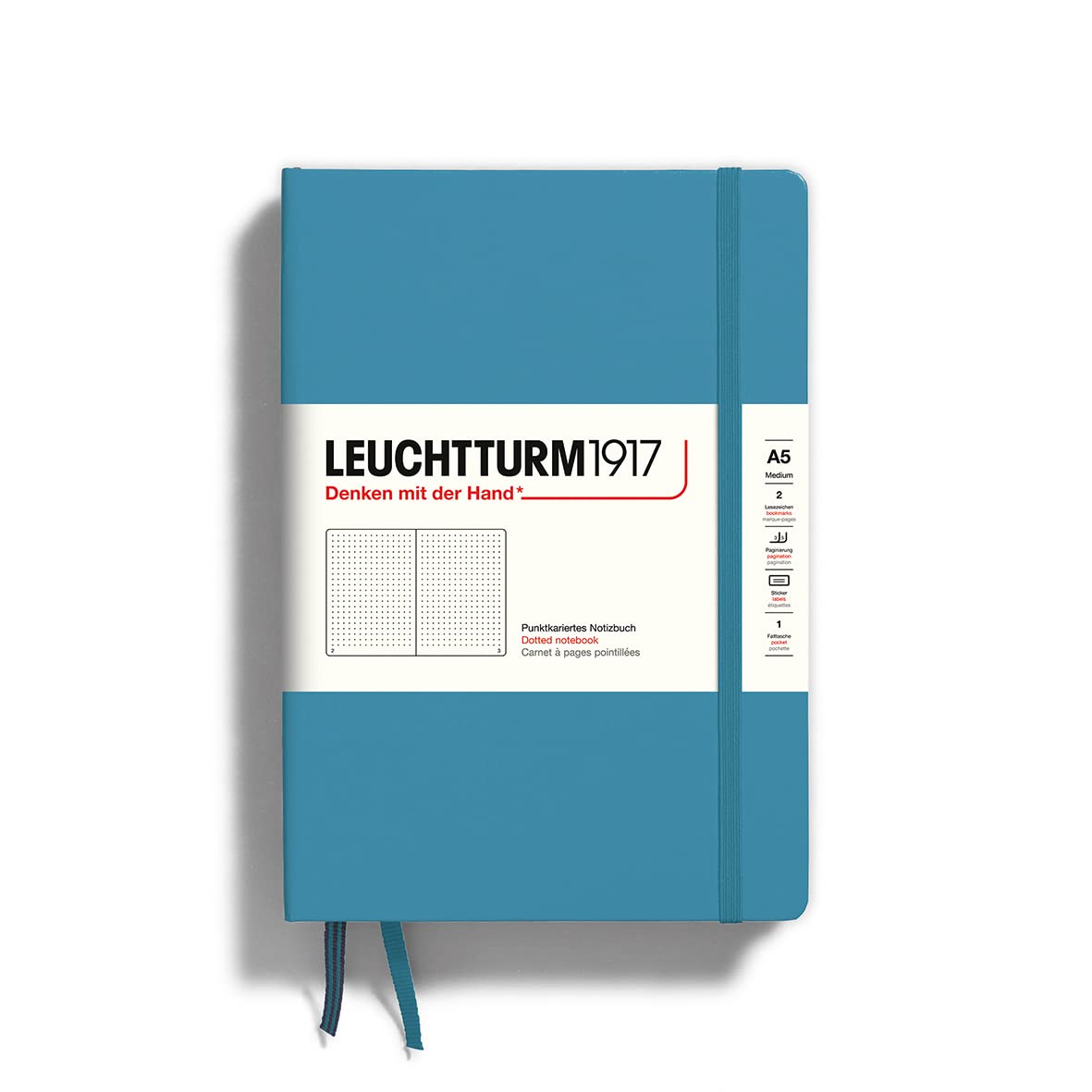 

Leuchtturm A5 Notebook with Dotted Grid, Nordic Blue, 354586, Officially Imported