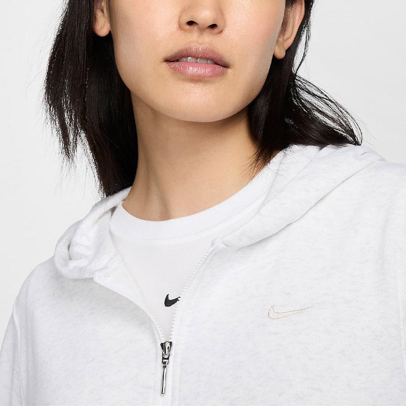 Nike Chill Terry Solid Color Loose Zip Hoodie Jacket Women Outerwear Birch-Heather FN2420-051