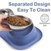 Stainless Steel Mess Proof Elevated Pet Bowl Detachable Stable Dog Cat Food Water Bowls Multifunctional Protect Cervical Spine