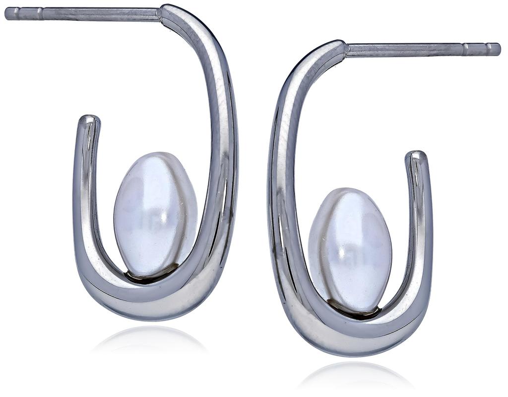Skagen Women's Shell Pearl Hoop Earrings, SKJ1797040