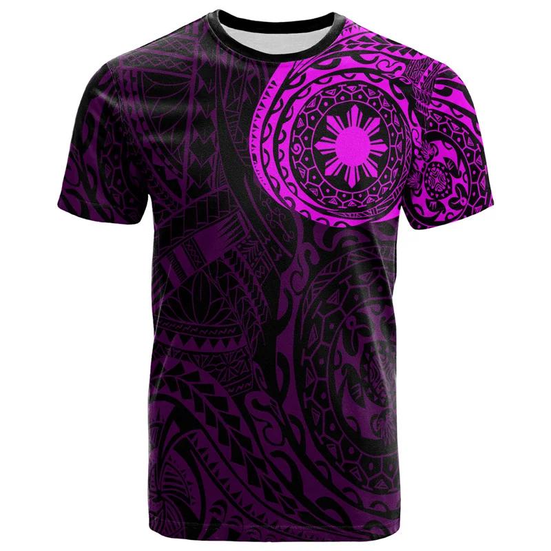 Vintage 3d impresso filipinas emblema nacional t camisa filipinas maori estilos tribais camisetas gráficas moda mangas curtas