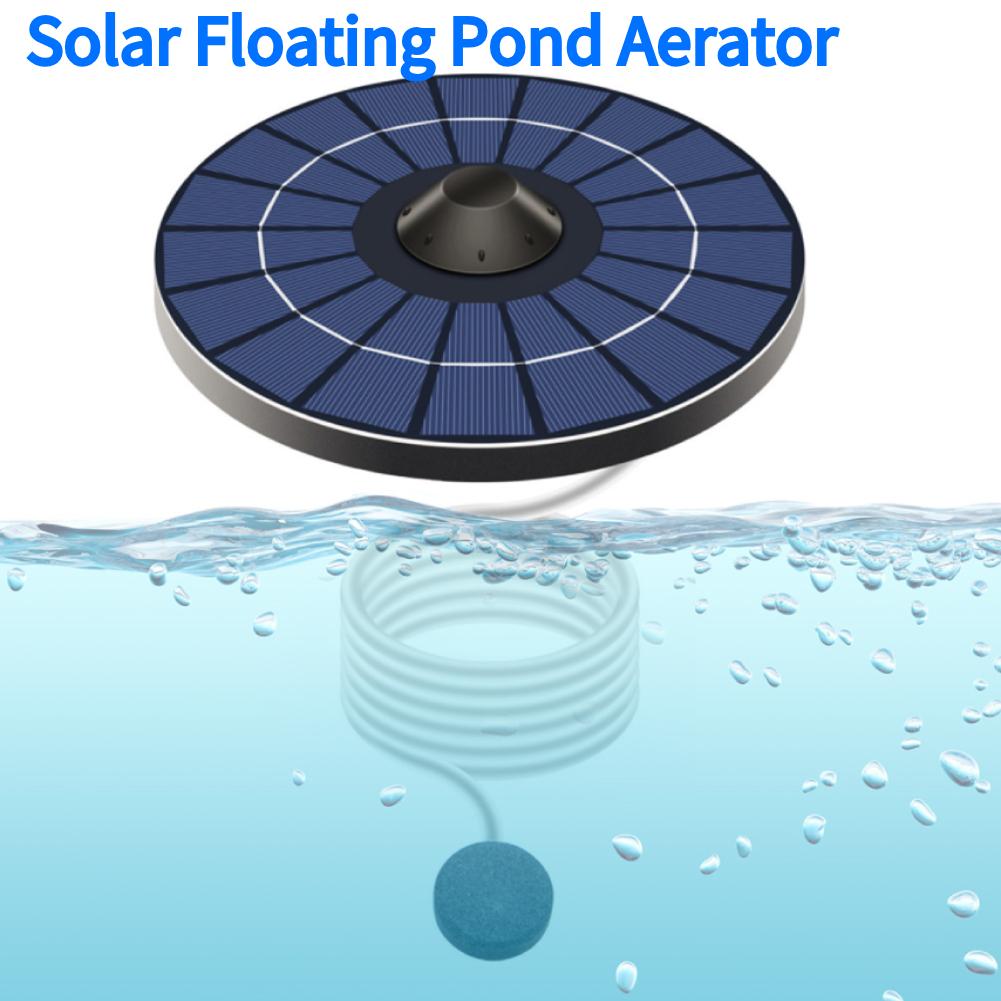 Solar Floating Pond Aerator Solar Powered Air Pump with Air Hose and Bubble Stone Bubble Oxygenator for Garden Pond