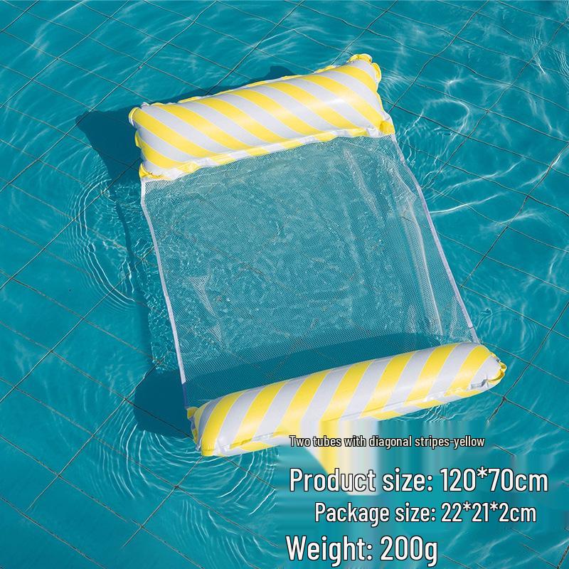Tumbona Flotante Inflable Plegable Transfronteriza con Respaldo y Malla