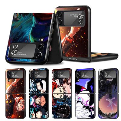 Anime Jujutsu Kaisen Yuji Itadori telefono dėklas, skirtas Samsung Galaxy Zflip3 Z Flip 3 5g Zflip Z Flip 4 Flip3 apsauga, juodas dangtelis