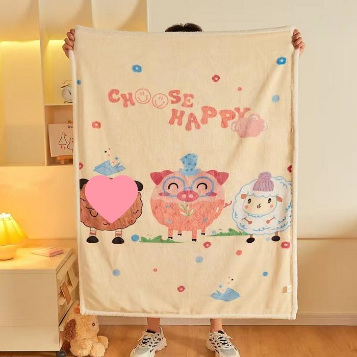 2025 Lambswool Double-Layer Thickened Warm Kids' Cloud Blanket