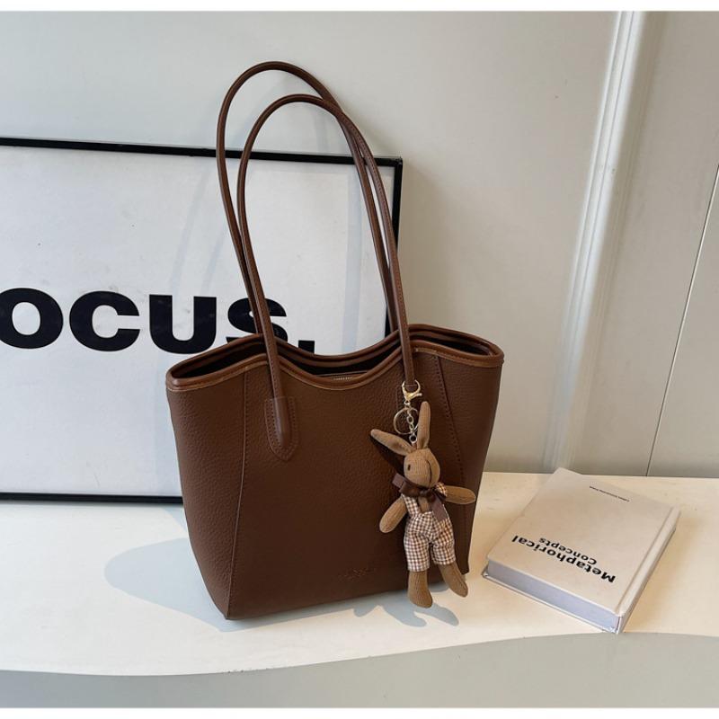 Yuezi texture retro commuter bag new women's bag simple and versatile shoulder bag fashionable tote bag