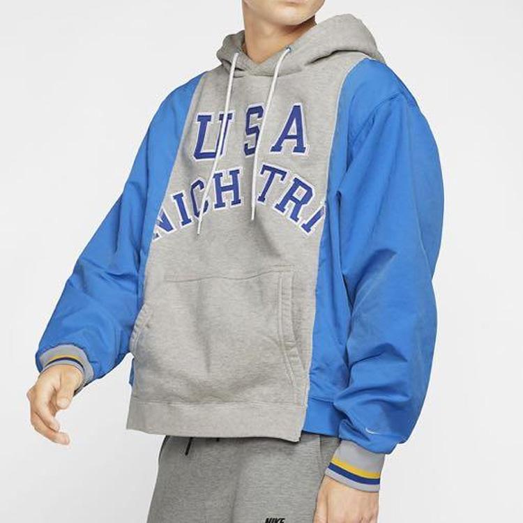 Nike ISPA Series Fleece-Lined Functional Patchwork Hoodie Men Hoodie Light-Grey CD6372-406