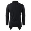 Men Autumn Shirt Vintage Long Sleeves Solid Color Asymmetrical Cardigan Warm Shawl Collar Medieval Breathable Men Autumn Tops for Daily Wear