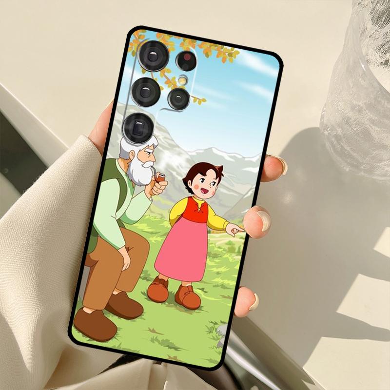 Capa de desenho animado Heidi para Samsung Galaxy S23 S22 Ultra S20 FE Note 20 Note 10 S8 S9 S10 Plus S21 Ultra