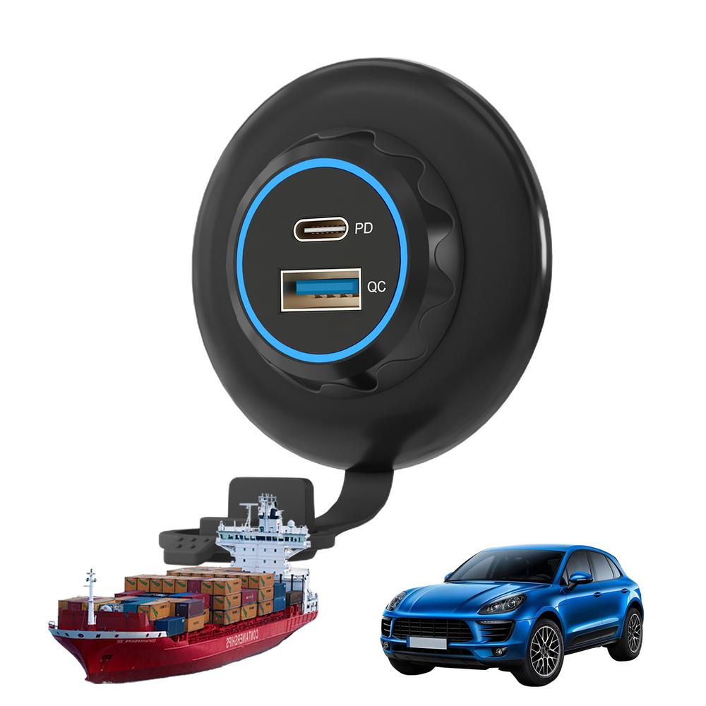 Car Charger Socket PD QC3.0 Port USB Outlet 30W Car Quicker Charger Socket Fast Charging Phone Charger USB Charger Car Socket