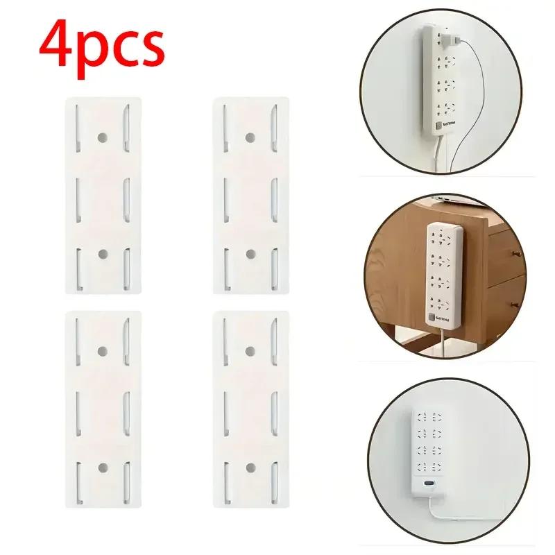 Wall Mounted Self Adhesive Power Strip Fixer Removable Cable Organizer Desktop Socket Holder for Office Home