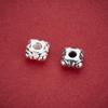 S925 Sterling Silver Dragonfly Eye Square Spacer Beads for DIY Bracelets and Necklaces.