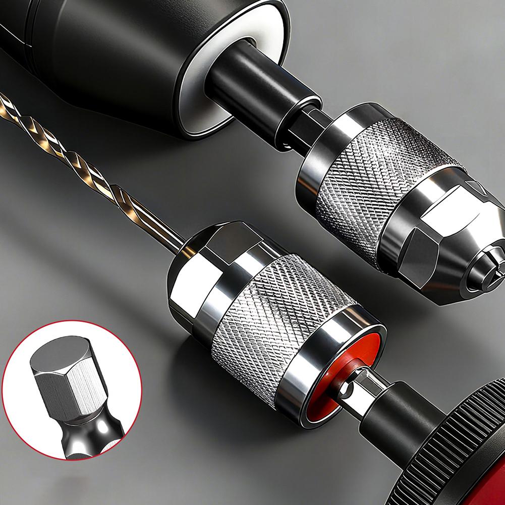 Hex Shank Drill Chuck 1 56 5mm for Mini Electric Grinders with Self Centering Three Jaw Clamp and Quick Change Feature