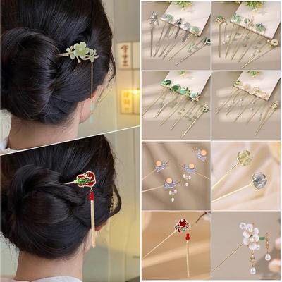 High-End Versatile Hanfu Tassel Flower Hairpin for Women