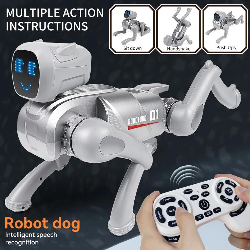 2.4G Rc Dog Sing Dancing Programming Mechanical Voice Dialogue App Remote Control Cute Expression Puppy Kids Toy Christmas Gifts
