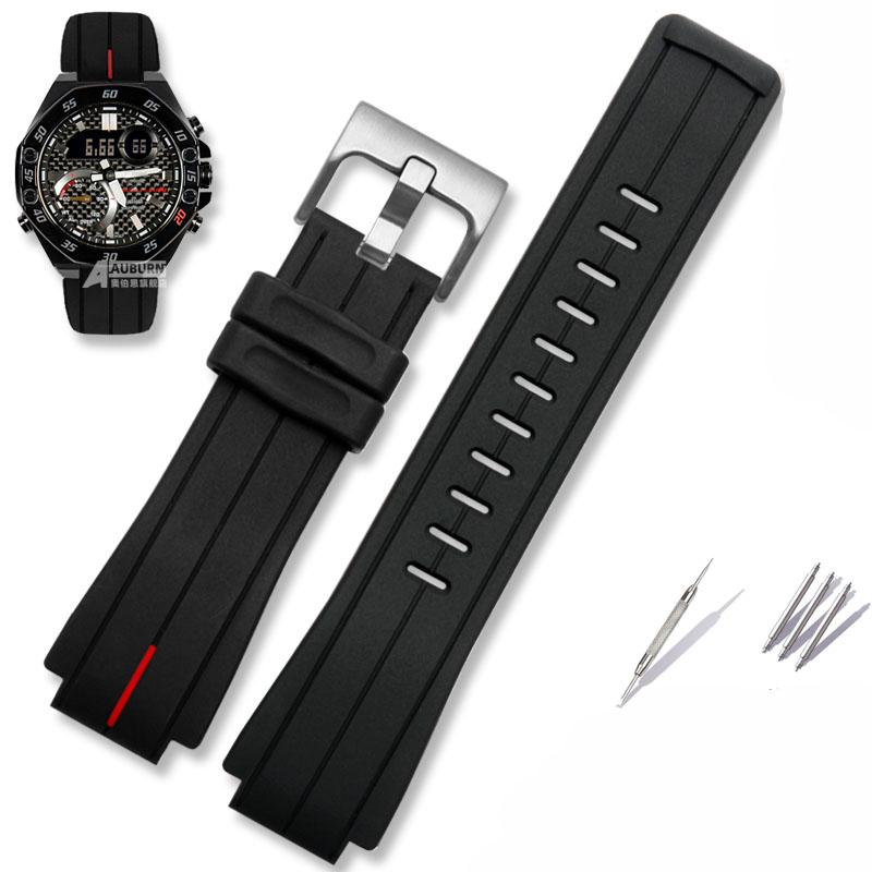 Gemodificeerde siliconen horlogeband vervanging Casio EDIFICE 20e jubileum Honda 5618 ECB-10HR-1APR sport waterdichte horlogeband
