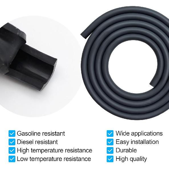 1/4 ID Fuel Gas Line Hose Fit For Briggs & Stratton Craftsman MTD Kawasaki Kohler Small Engines Generator Powersports W/ 20 Clamps Rubber Black 8