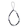 INS Wind Natural Crystal Black Square Crystal High-end Fashion Anti-lost Hand Carry Pendant Mobile Phone Chain