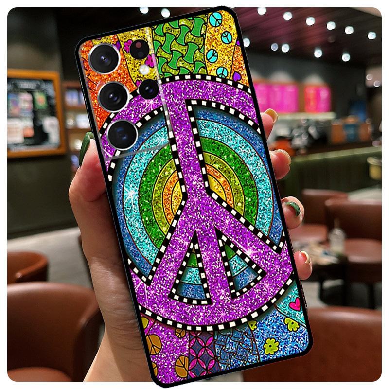 

Hippie Daisy Tie-dye Flower Peace Phone Case For Samsung Galaxy S25 S24 S23 S22 S21 S20 Ultra S9 S10 Plus S25 FE S24 FE Cover Galaxy S9 Plus