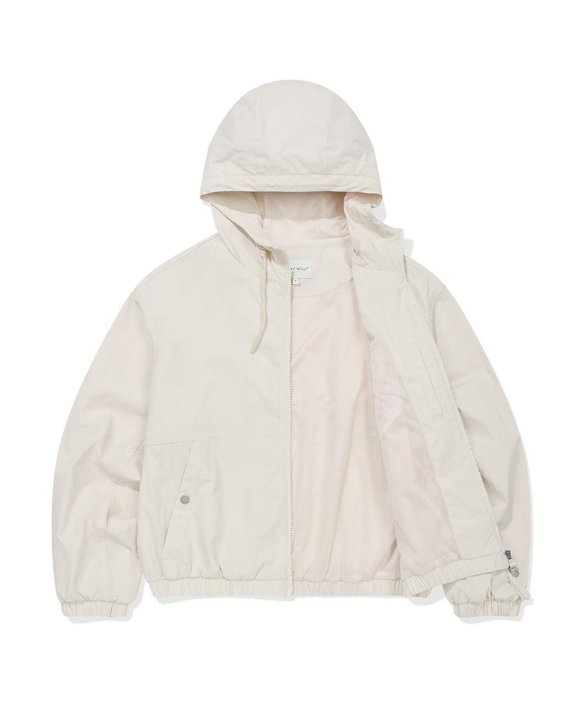 Wacky Willy Women'S Nylon Hooded Windbreaker Cream