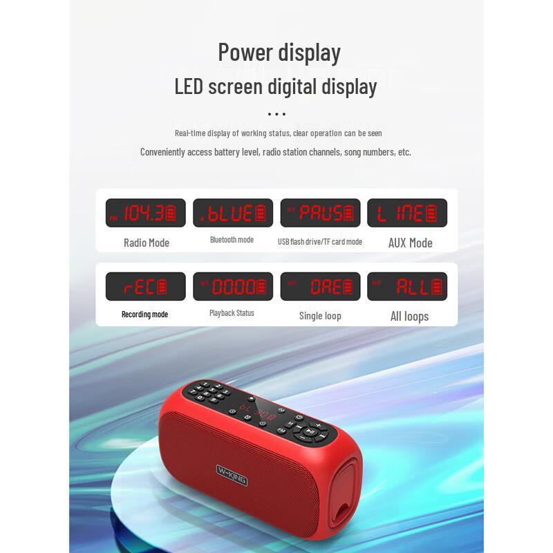 W-King X3 Portable Outdoor Bluetooth Speaker Radio CN plug (adapter included)