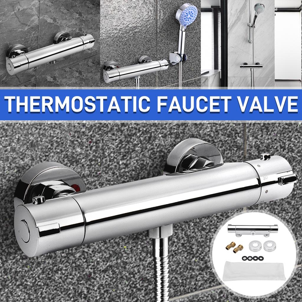 Bathroom Wall Mixer Value Dual Handle Bathtub Shower Faucet Hot/Cold Mounted Brass Chrome Thermostatic Shower Faucet