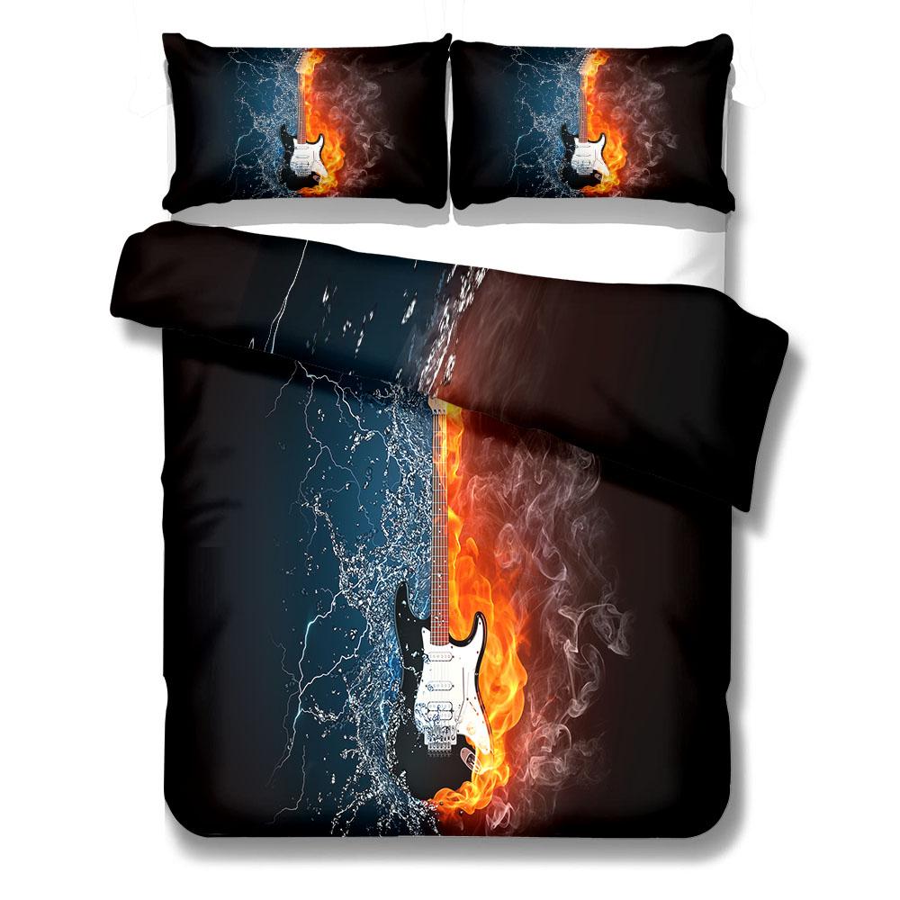 Guitar Play Musical Duvet Cover Set UK Single Double Queen US Twin Full King Size Bed Linen Set