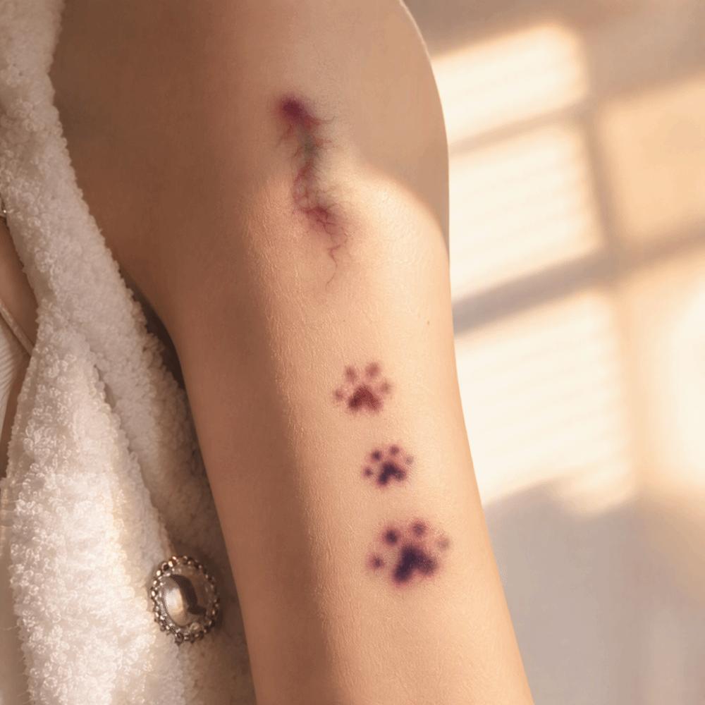 Cross Body Art Tattoo Sticker Cat Paws Cosplay Props Waterproof Bruise Tattoo Sticker Halloween