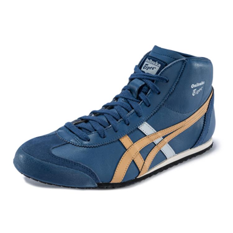 Onitsuka Tiger Mexico Mid Runner Cow Leather, Leather Cushioning Slip Resistant Abrasion Resistant Mid top Casual Shoes HL328-400