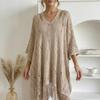 Sun Protection Knit Hollow Out Top Plus Size Summer Beach Cloak Bohemian Shawl  Streetwear