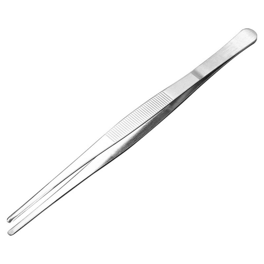 4Pcs Straight/Curved Tips Stainless Steel Tweezers Long Handle Cooking Clamps Bonsai Care