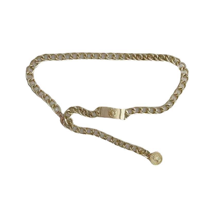 European and American Retro Geometric Tassel Beauty Portrait Body Chain Female Personality Punk Metal Pendant Waist Chain