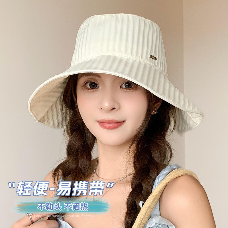 Summer New Hat Women's Casual Versatile Bucket Hat Simple High-end Basin Hat Sunshade Sun Hat