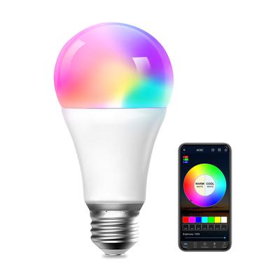 RGB+CCT Smart Light Bulb BT Connection App Control LED RGB Color Changing Light Bulb with Music