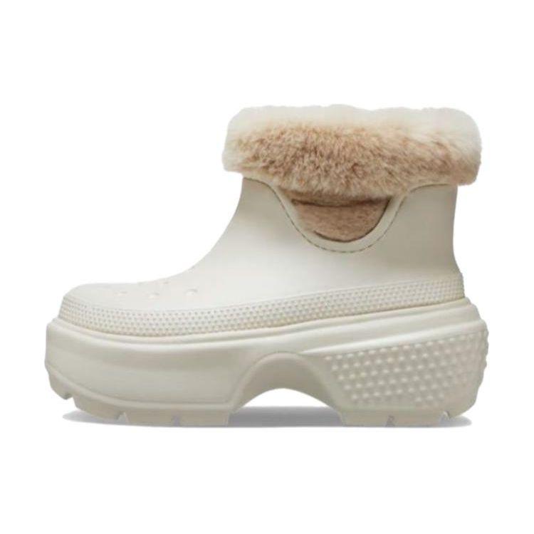 Crocs Stomp Lined Boot Comfortable Durable Short Boots Women boots White 208718-160