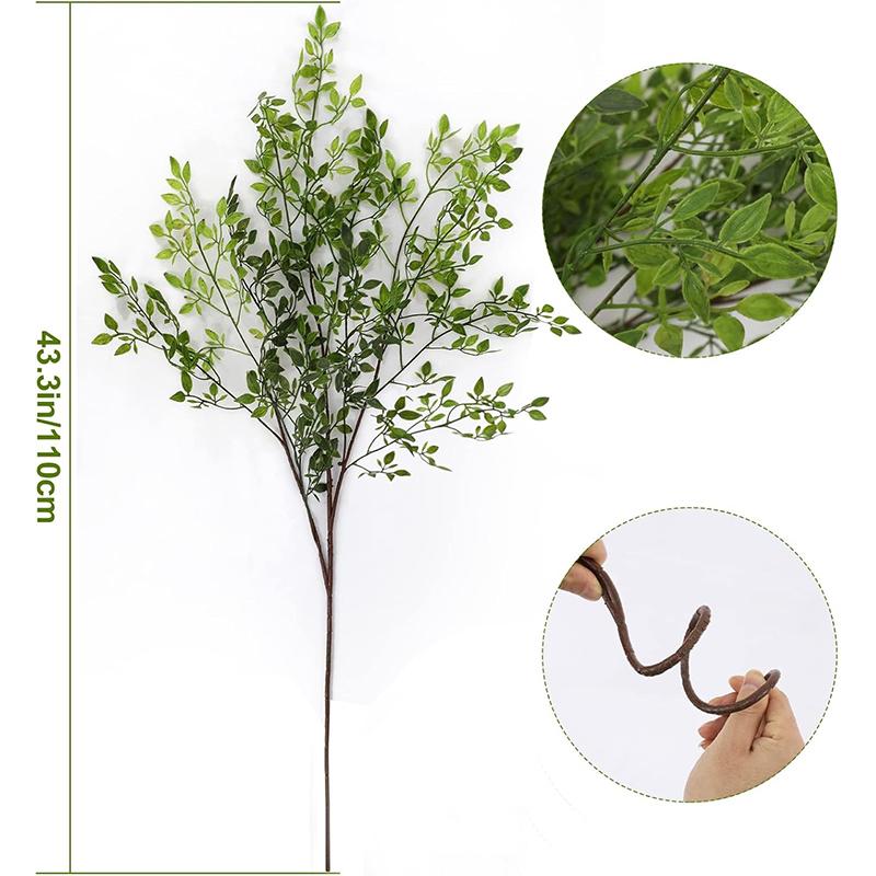 Artificial Green Plant 43.3 Inch Fake Eucalyptus Leaf Flower Arrangement Accessories Wedding Home Room Decoration Fake Plants