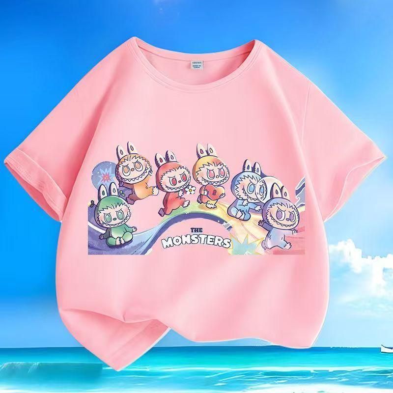 

Детская футболка Labubued с 3D-принтом, смешной топ с коротким рукавом для мальчиков и девочек, повседневная одежда, летняя милая одежда с коротким рукавом, подарок 120