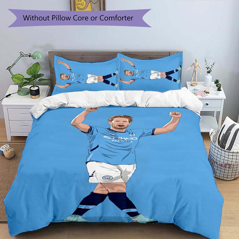 Kevin De Bruyne 3pcs Bedding Set Duvet Cover Closure Includes 1 Duvet Cover & 2 Pillowcases for All Seasons Bedroom Home Dorm Decor