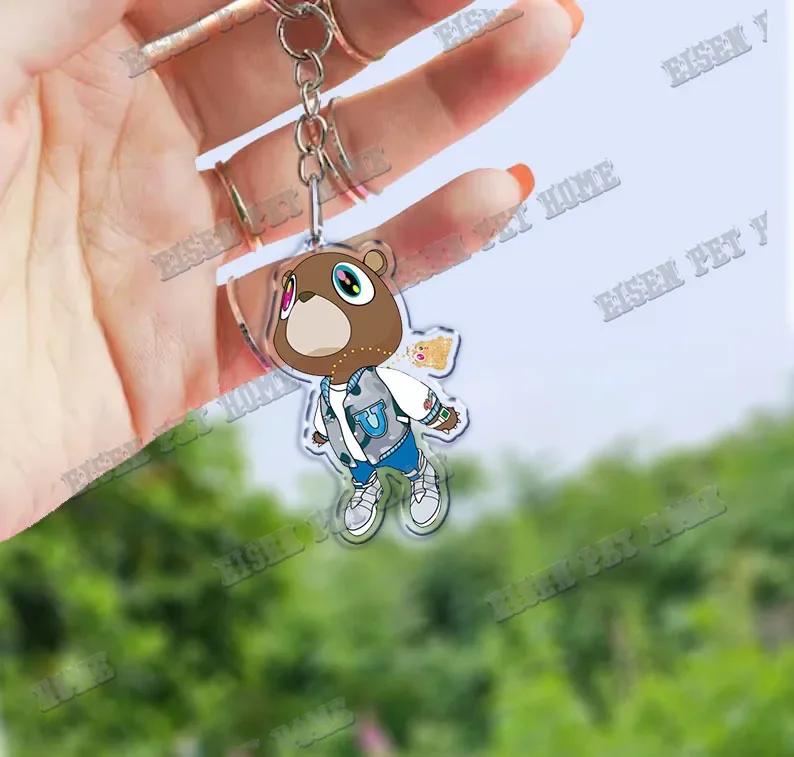 Chic Studio Unisex Silver Popular Rapper Kanye Keychain For Accessories Bag Ye Heartbreak Again Pendant Keyring Chains Keychains Christmas Gifts