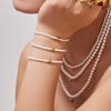 Mili Exquisite Pearl Beaded Necklace & Stainless Steel Bracelet Jewelry Set for Women