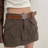 Rivet Y2k Style Waist Belt Metal Buckle Trouser Decoration Star PU Leather Belt  Trouser Decoration