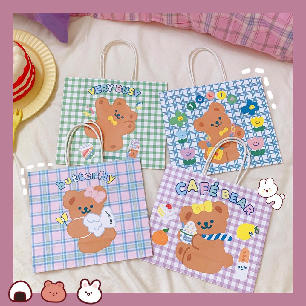 Gift Bag Cartoon Super Cute Bear Gift Wrapping Paper Bag Student Mini Carry-on Shopping Bag