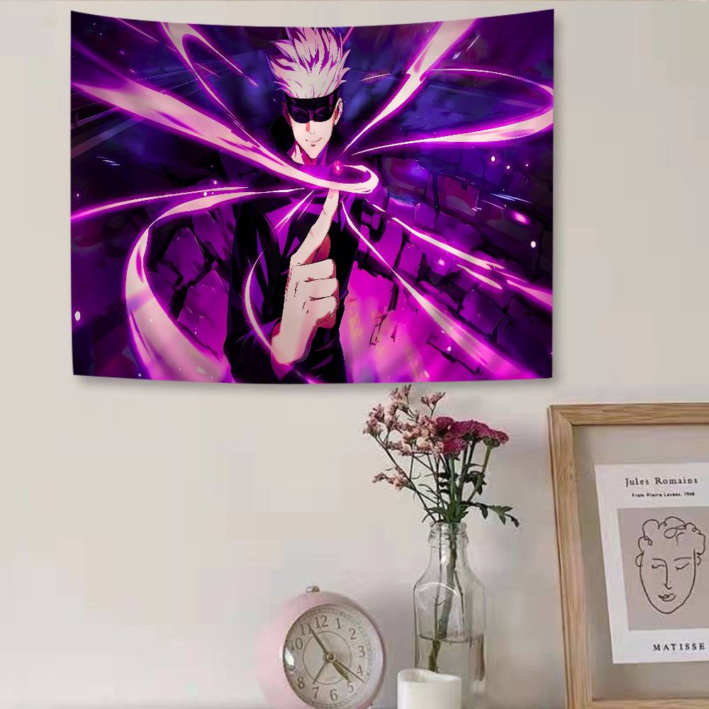 Jujutsu Kaisen Cartoon DIY Wall Tapestry Hanging Tarot Hippie Wall Rugs Dorm INS Home Decor