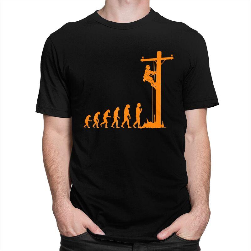 Individuelles Einzigartiges Evolution des Monteurs T-Shirt Kurzarm Baumwoll-T-Shirt Freizeit Lustig Elektriker Geschenk T-Shirts Locker Geschnittene Kleidung