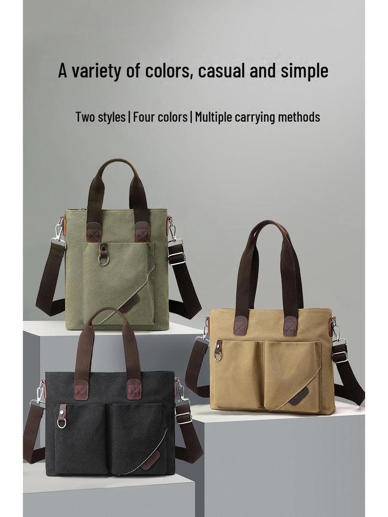 2024 Trendy Canvas Commuter Handbag - Large Capacity, Simple Shoulder & Messenger Bag