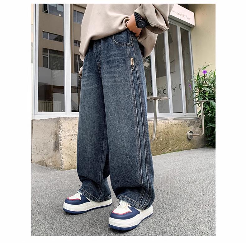 Jeans droits amples pour garçons - Collection Printemps/Automne 2026: Pantalons décontractés pour enfants - Tailles M et L