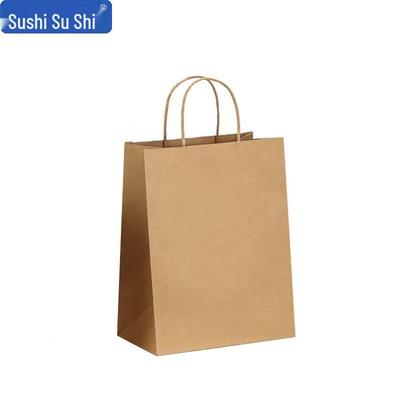 Kraft Paper Takeaway Bags with Round Handles